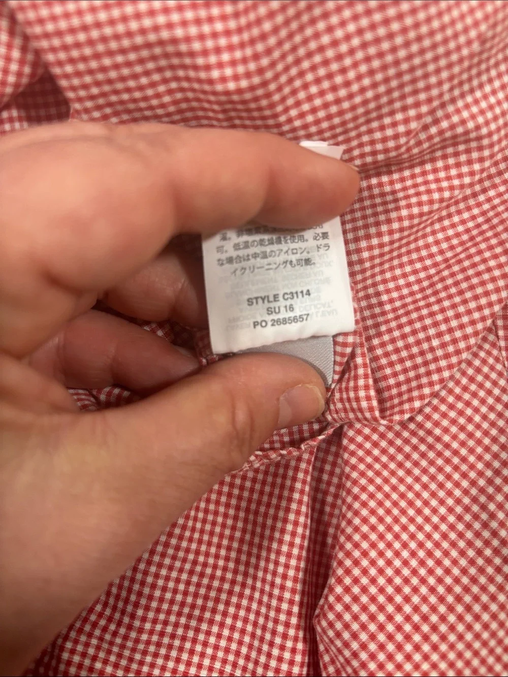 J.Crew Ludlow Slim Dress Shirt M Red Gingham Linen